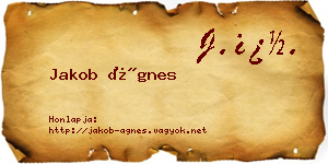 Jakob Ágnes névjegykártya